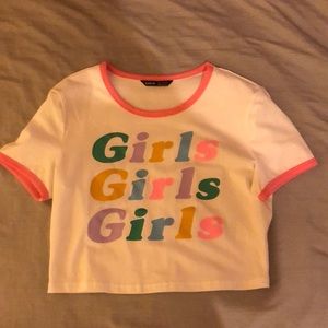 GIRLS GIRLS GIRLS cropped shirt great condition